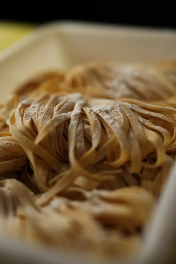 Détail des pâtes fraîches farinées, La Maison d’Anna