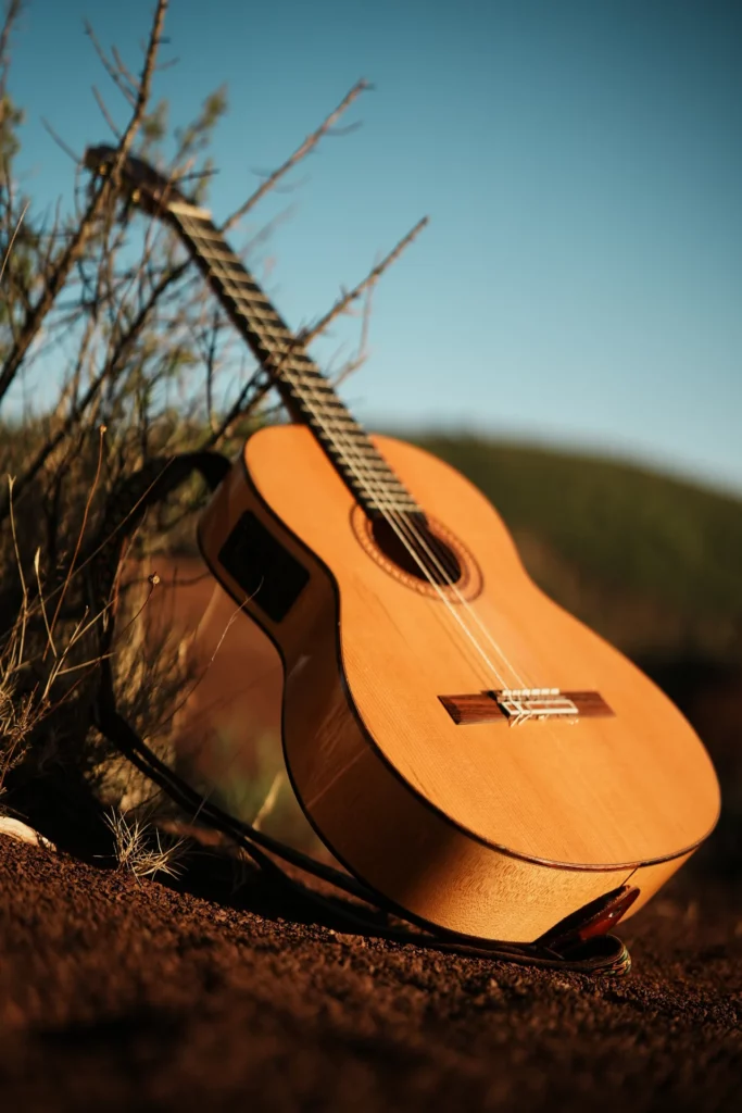 Guitarra sobre la tierra roja del Canyon du Diable, Astranova