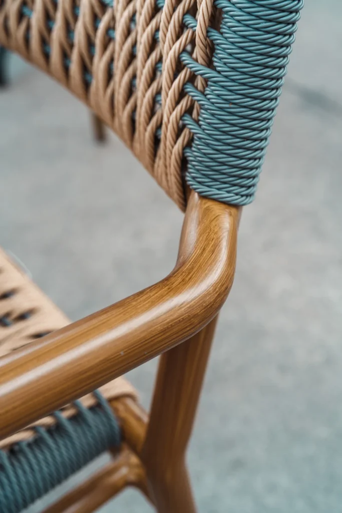 Détail d’une assise tressée, CMobilier