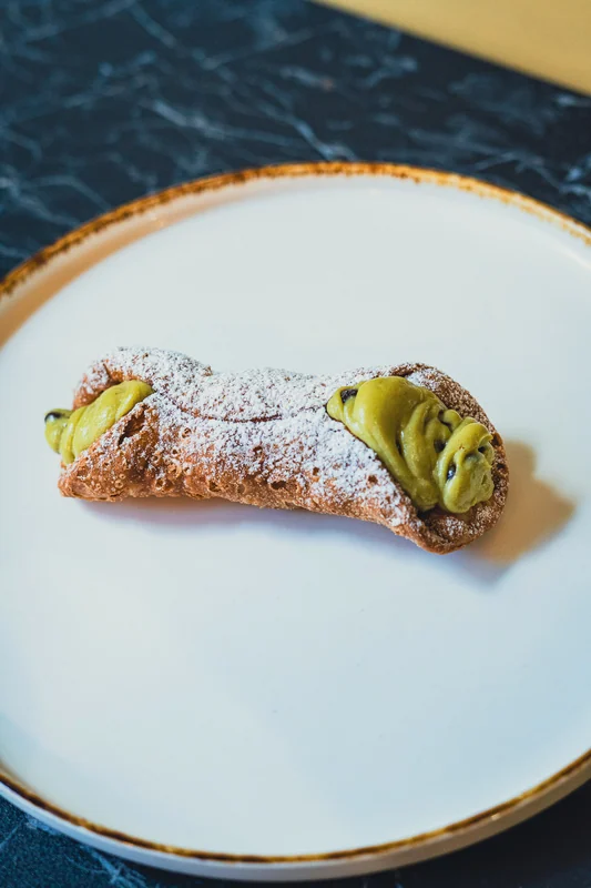 Dessert garni à la pistache, Fabiano Focaccia