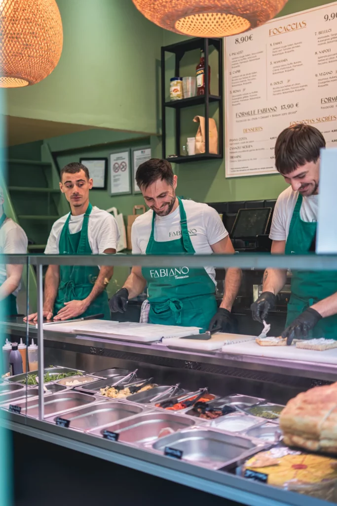 The Fabiano Focaccia team at the counter