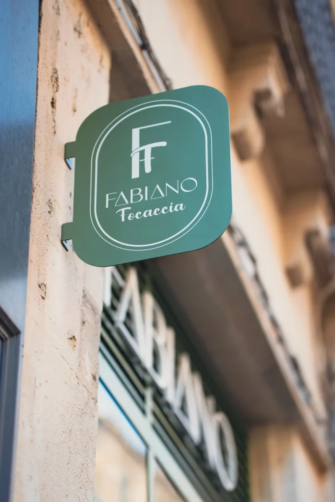 The green Fabiano Focaccia sign