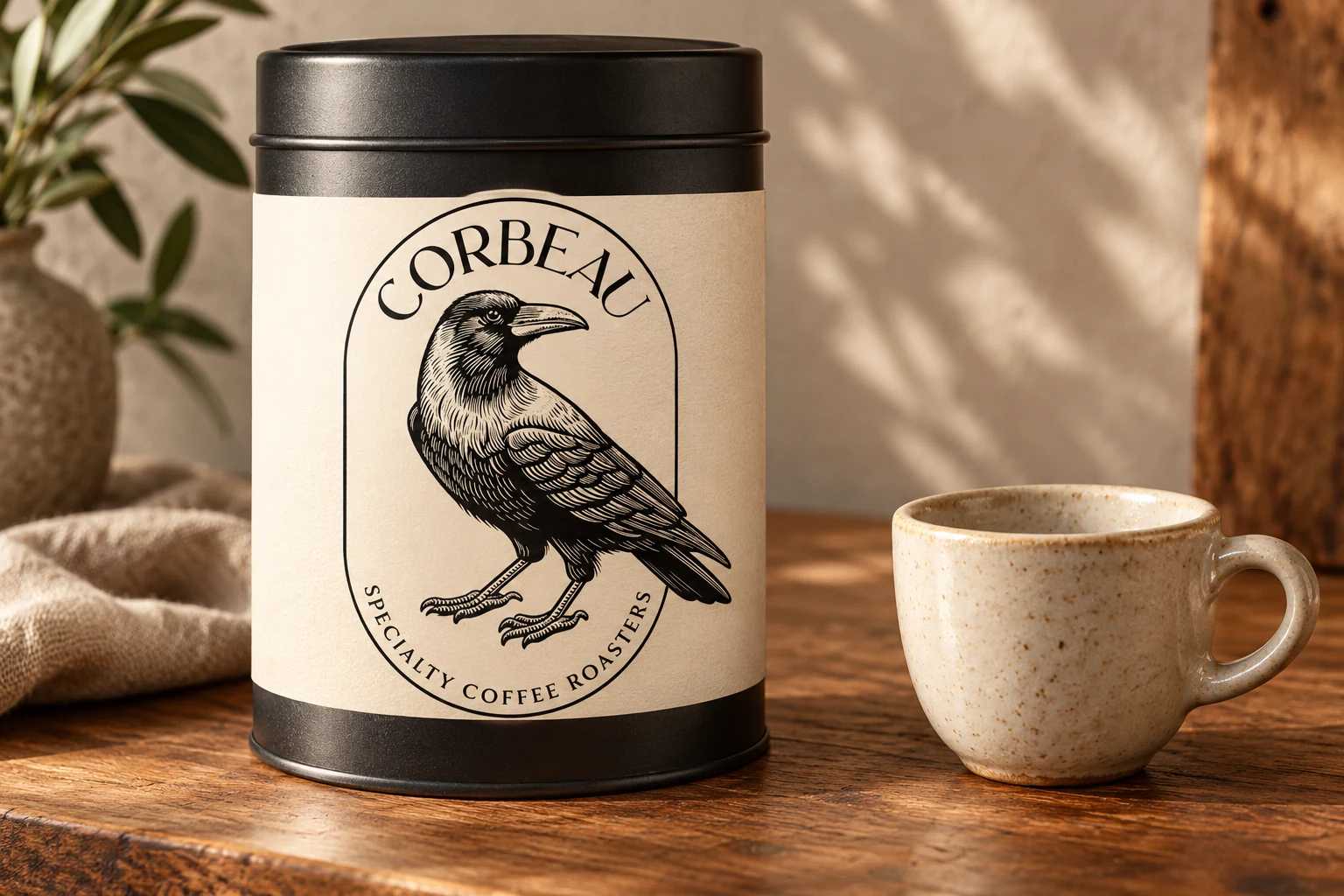 Presentación del logotipo · Corbeau Coffee Roaster