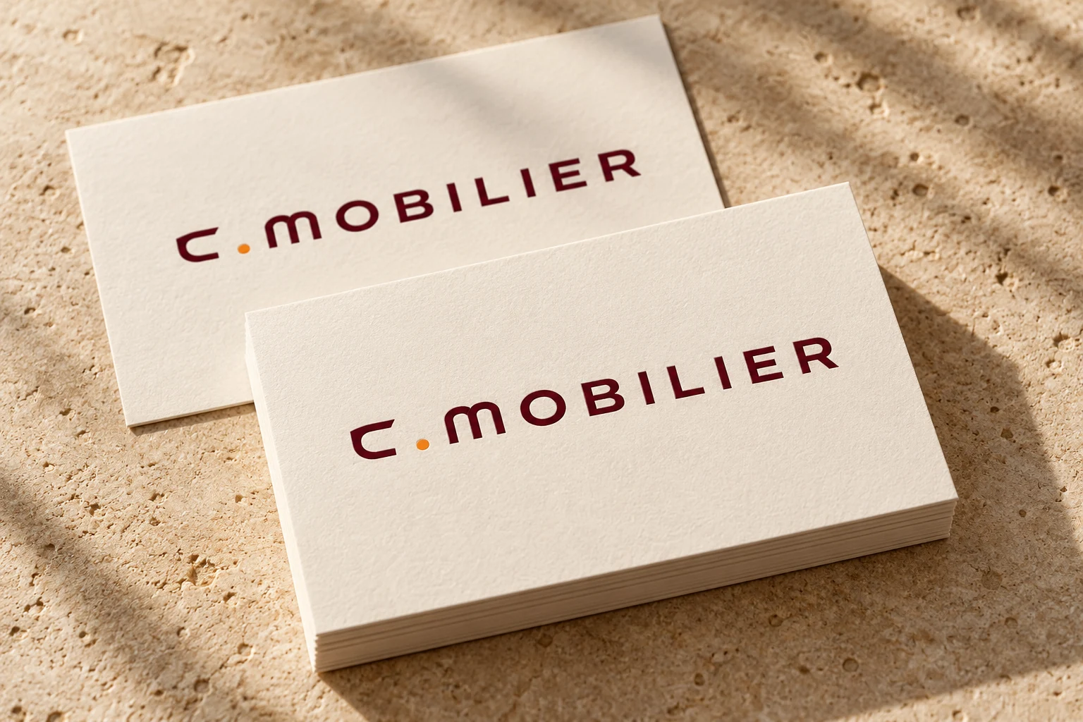 Tarjetas de visita CMobilier — visualización de marca