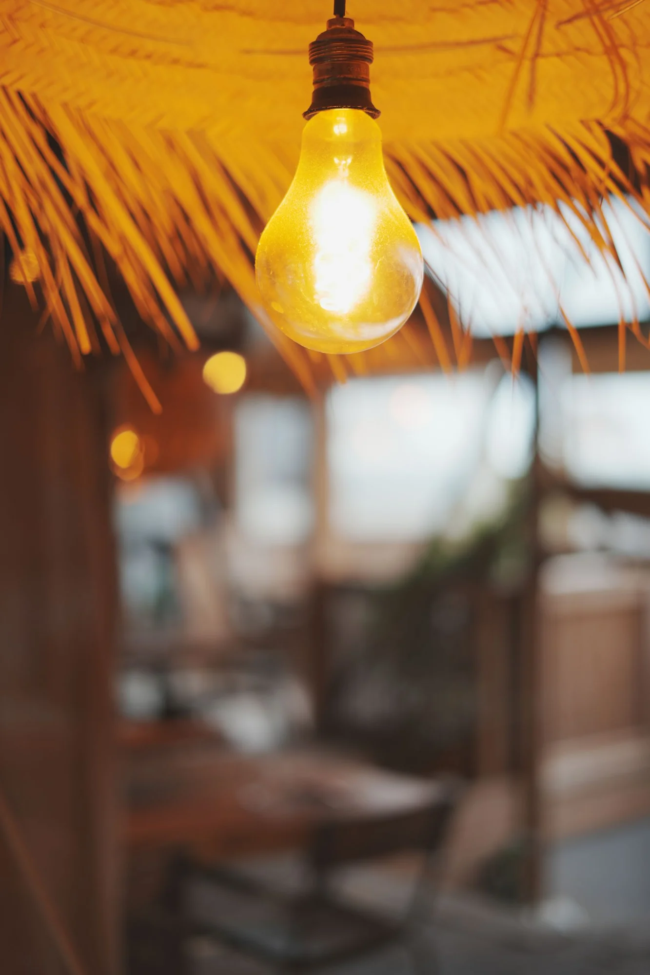 The warm glow of a pendant light &mdash; Villa Occitana